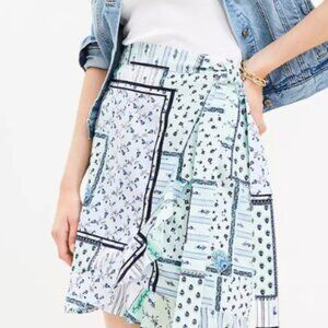 Boho Patchwork Midi Skirt – Floral & Geometric Print, Size M